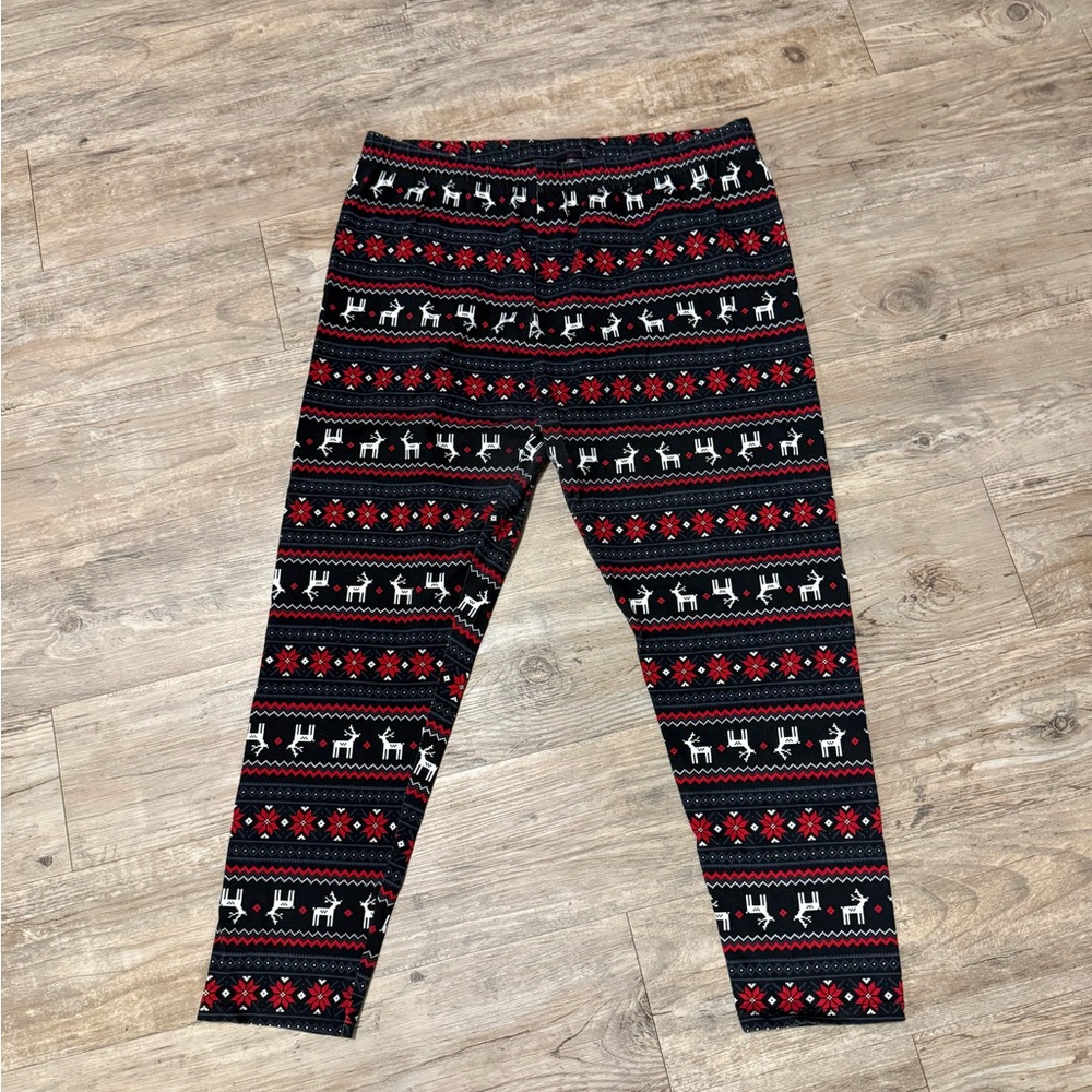 No Boundaries Festive Christmas Black and Red Leggings